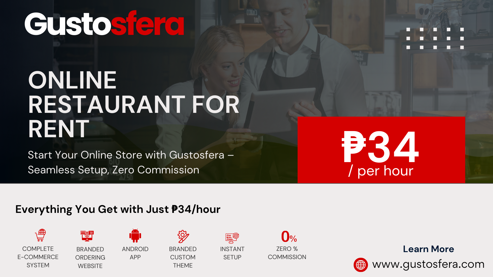 Gustosfera – Launch Your Restaurant's E-commerce Website and Mobile App at Just ?34 per Hour